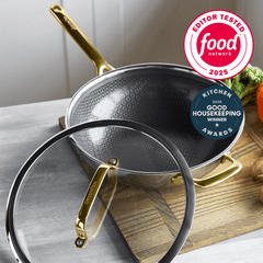 Spectra Gold Thermobond Hybrid Ceramic Nonstick 12" Wok with Lid