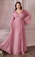 Plus Size Dresses Long Sleeve Formal A Line Plus Size Dress Blossom Pink