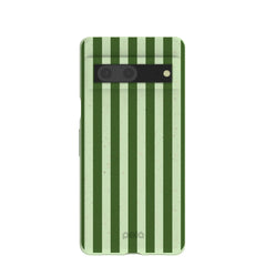 Sage Green Clover Stripes Google Pixel 7 Case