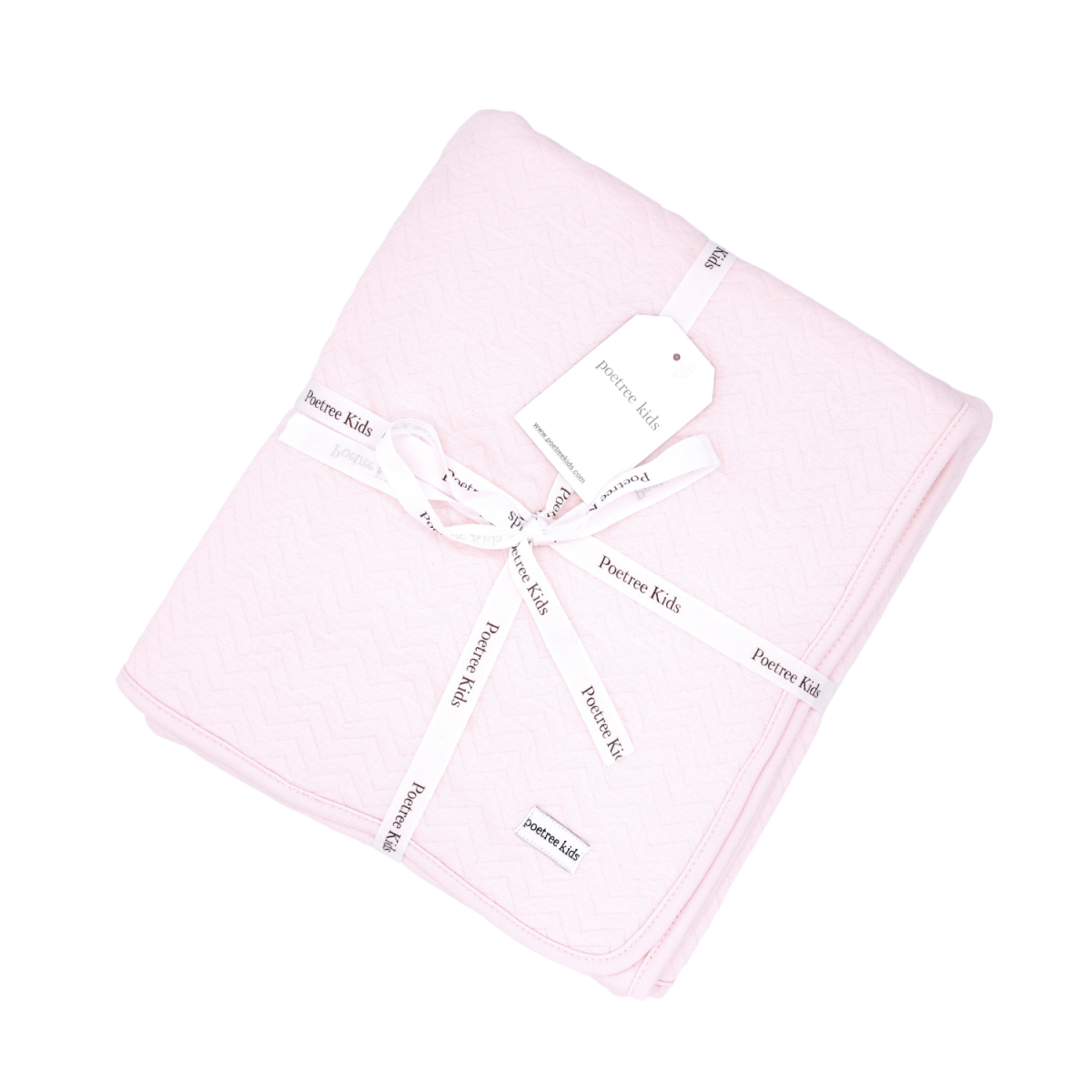Poetree - Chevron Light Pink - Ledikant deken 100x135cm