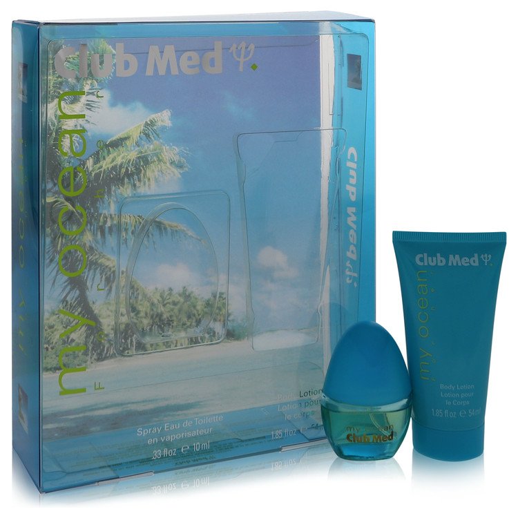 Club Med My Ocean by Coty - Gift Set -- .33 oz Mini EDT Spray + 1.85 oz Body Lotion