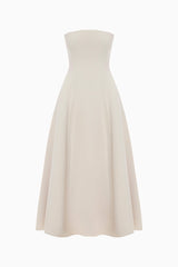 CORSET MIDI DRESS BEIGE