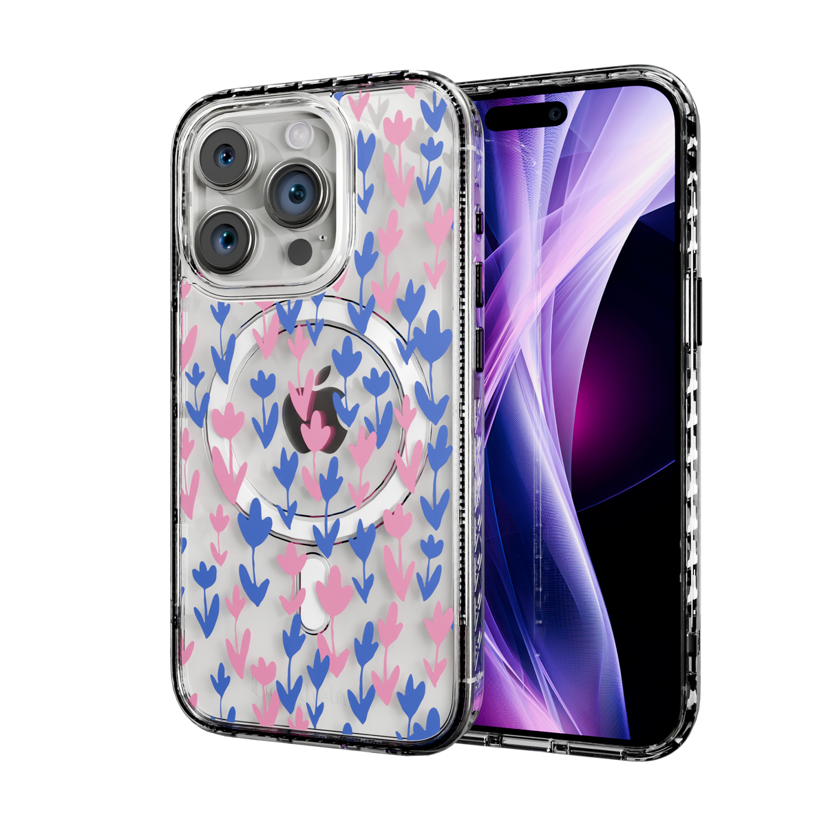 Pastel Bloom | Protective MagSafe Case | Flower Series for Apple iPhone 15 Series Apple iPhone 15 Pro / Crystal Clear