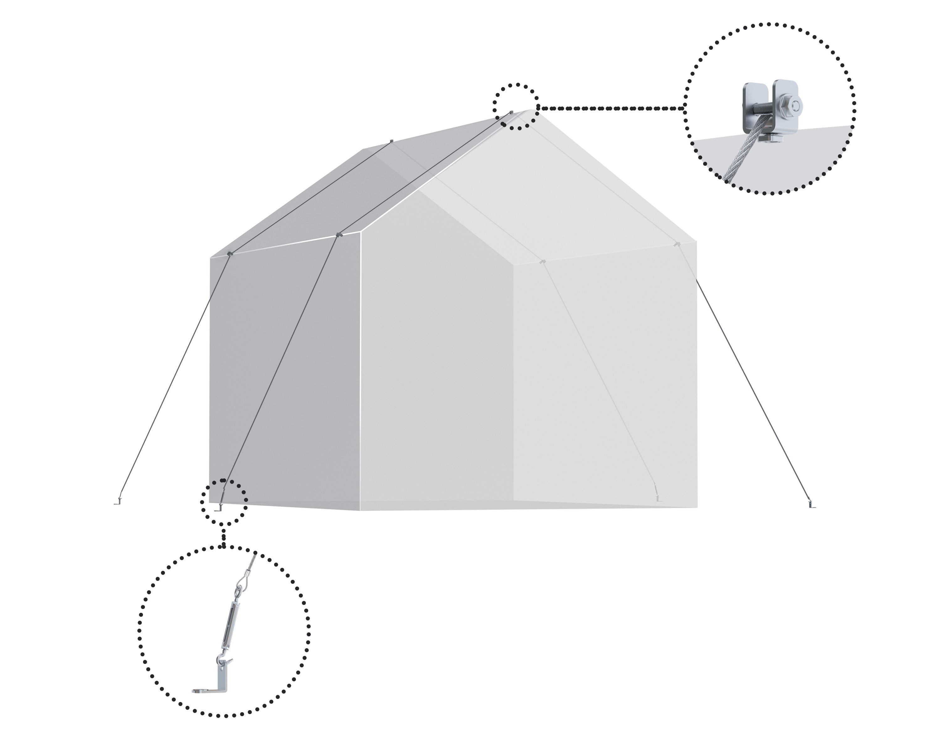 Canopia Anchor Kit for Most Canopia Greenhouses and Skylight/Rubicon Sheds anchoring kit details