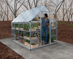 Canopia Anchor Kit for Most Canopia Greenhouses and Skylight/Rubicon Sheds with person inside