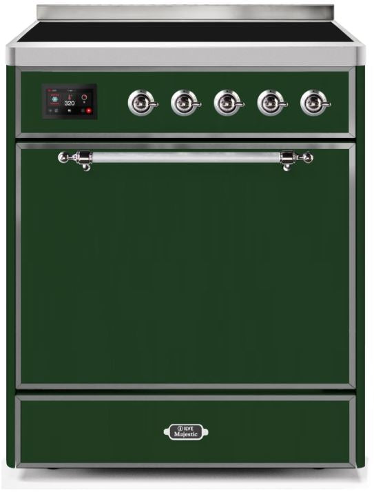 Majestic II 30 Inch Electric Freestanding Range in Emerald Green with Chrome Trim - America Best Appliances, LLC