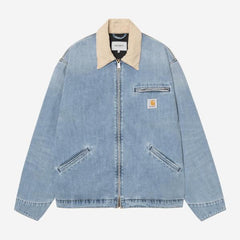 Carhartt WIP OG Detroit Jacket Camano Denim Burst Washed Blue - Dusty Hamilton Brown-Black Sheep Skate Shop