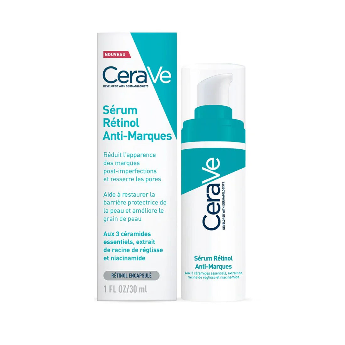 CeraVe Sérum Rétinol Anti-Marques – Lisse, Hydrate & Réduit les Marques