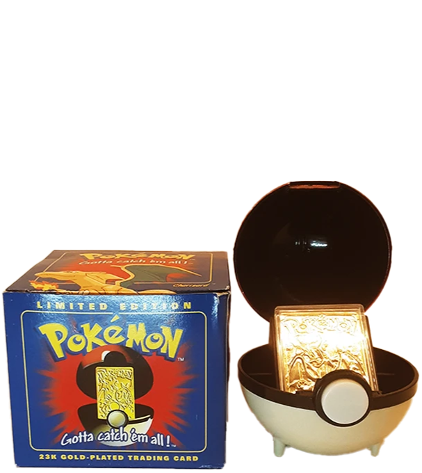 Charizard - Pokemon Burger King Gold Card With Pokeball in Blue box
