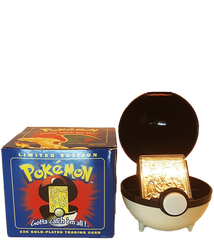 Charizard - Pokemon Burger King Gold Card With Pokeball in Blue box