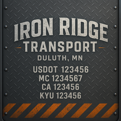 Custom Designed Trucking, Logistics, Truck Door Decal Lettering Sticker Sign Decal with USDOT, MC, GVW, CA, KYU (Set of 2)