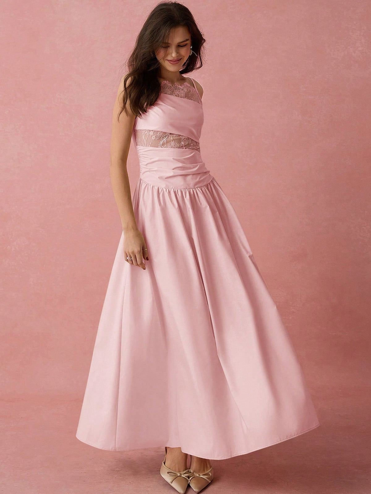 Get ready to turn heads with our Chic Pastel Pink Lace Maxi Dress! This dress is designed for summer and is perfect for any special occasion, whether it's a wedding, graduation, or simply a night out. The delicate lace adds a touch of elegance to the playful and fun pastel pink color. Be the talk of the town with this unique and stylish dress!