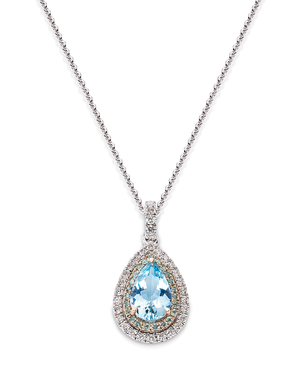 Colgante Gerais aguamarina y diamantes, oro blanco