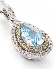Colgante Gerais aguamarina y diamantes, oro blanco