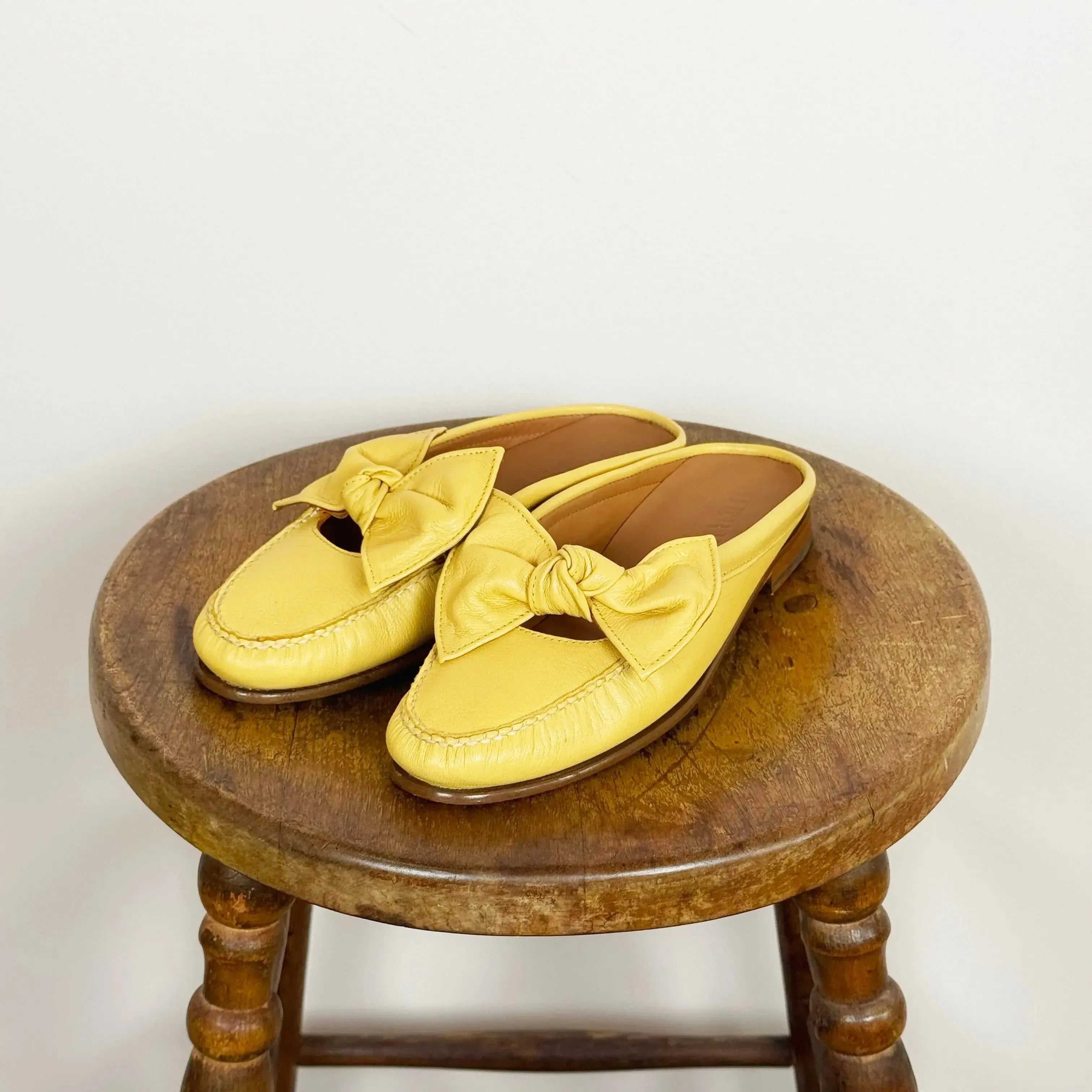 Corbati Mule in Soft Yellow-Shoes-Hereu-eugenienewport