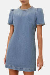 Crush Embelished Denim Dress Blue Moon