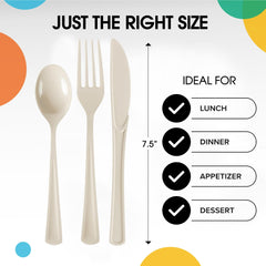 Ivory Cutlery Combo Set | 600 Forks 600 Spoons And 600 Knives - 7.5 in.