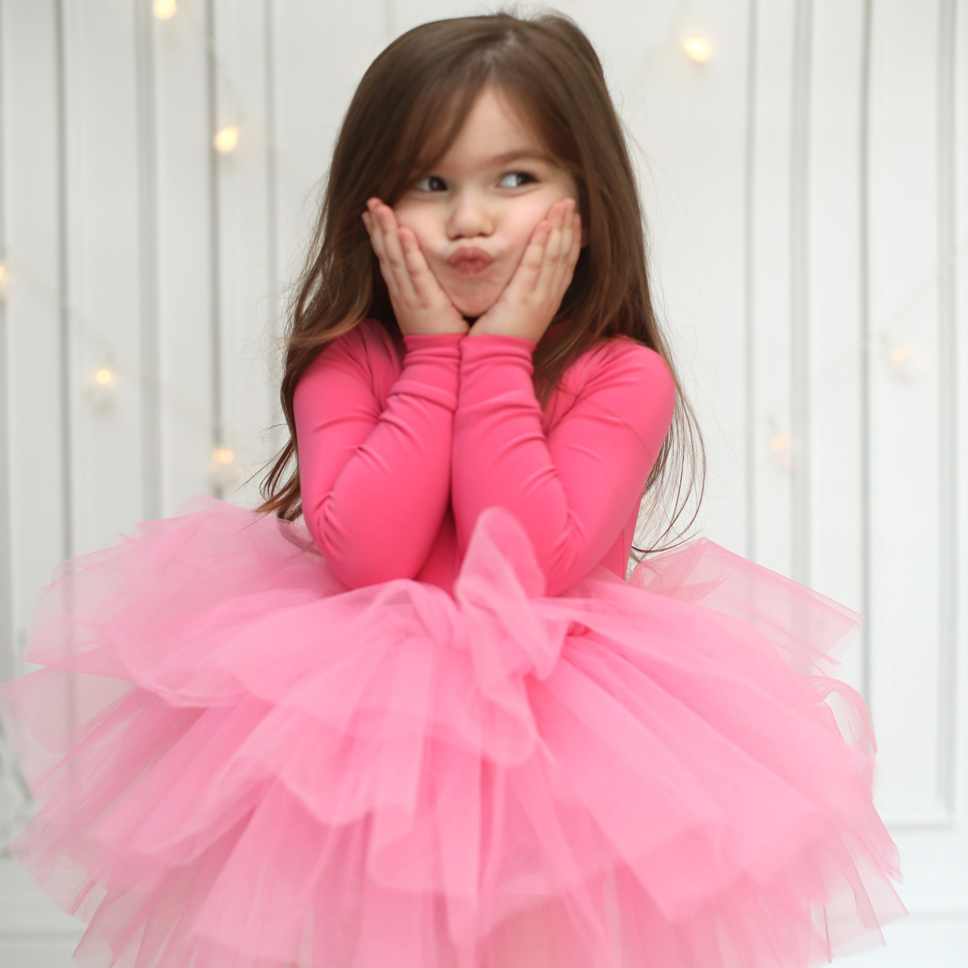 Fuchsia Leotard Ballerina Long Sleeve Tutu