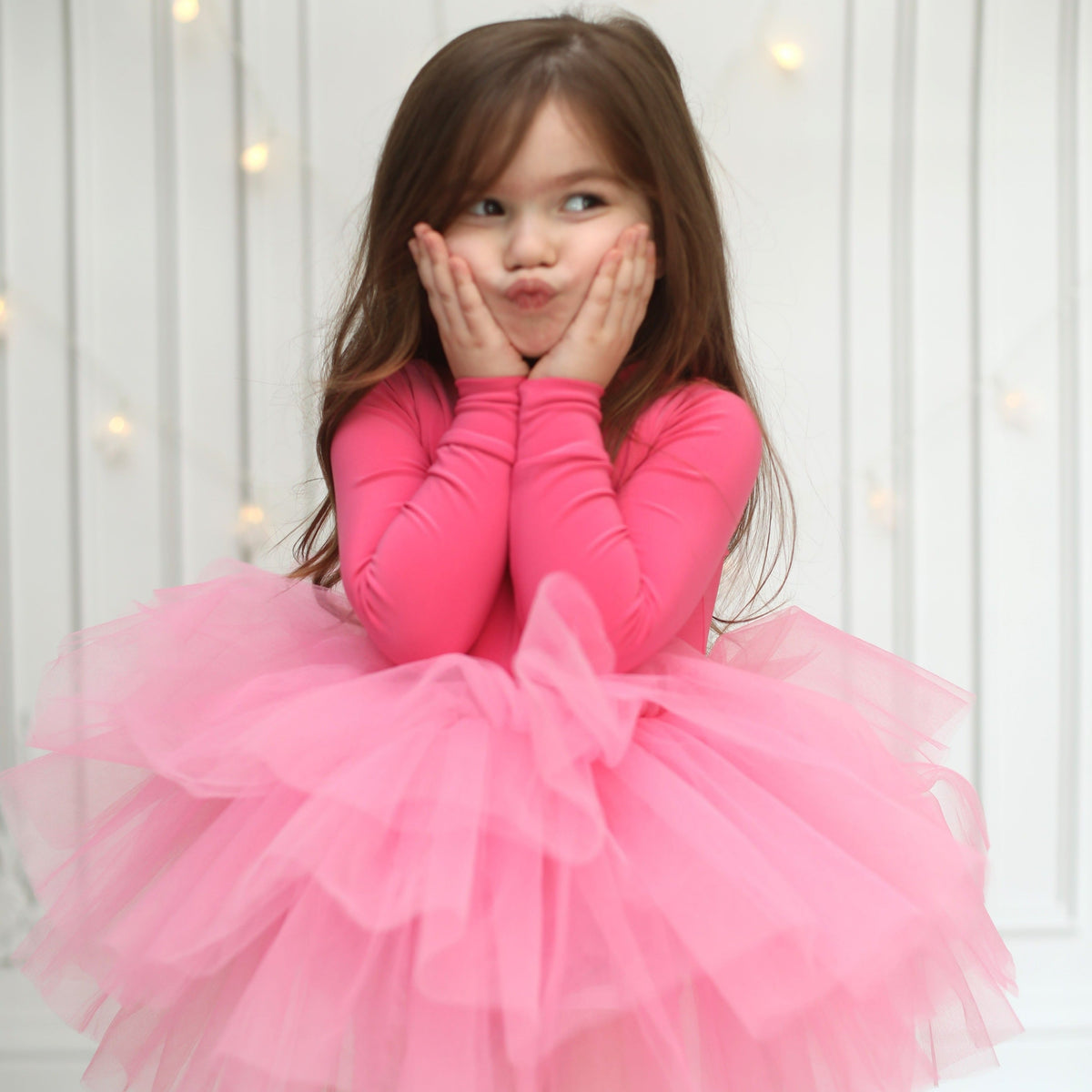 Fuchsia Leotard Ballerina Long Sleeve Tutu