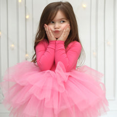 Fuchsia Leotard Ballerina Long Sleeve Tutu