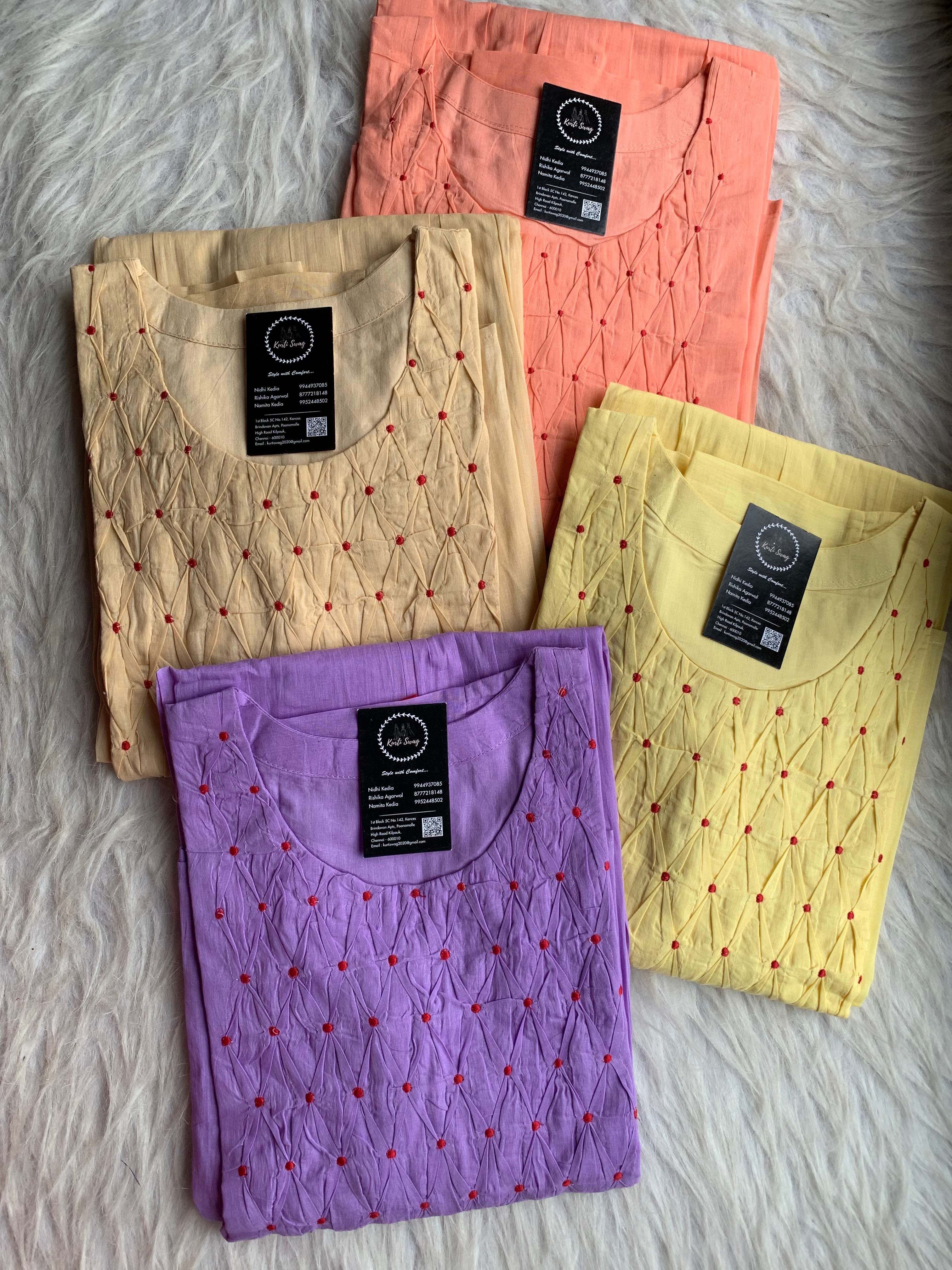 “RIMJHIM” Mul Cotton Applique Work Dress 👗 ✨ | KurtiSwag