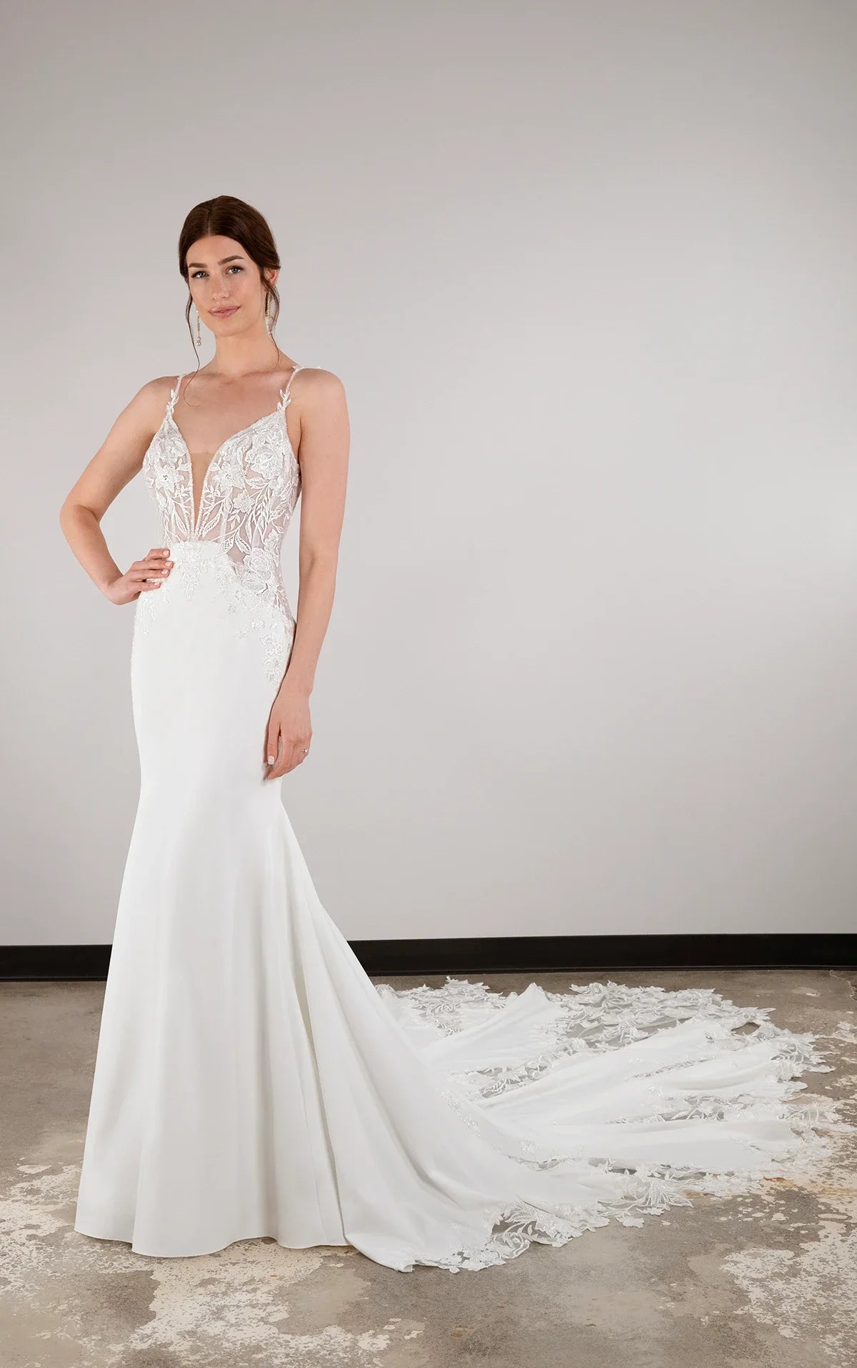 31799 - Romantic Fit and Flare Gown with Structured Silhouette