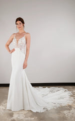 31799 - Romantic Fit and Flare Gown with Structured Silhouette