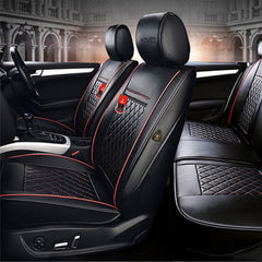KVD Superior Leather Luxury Car Seat Cover FOR TOYOTA Innova Crysta 8 SEATER BLACK + RED (WITH 5 YEARS WARRANTY) - DZ001/91