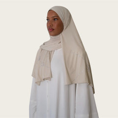 HIJAB PREMIUM ECRU STRASS