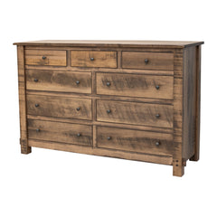 DCF Roughsawn Maple Wood 9-Drawer Tall Dresser | CO