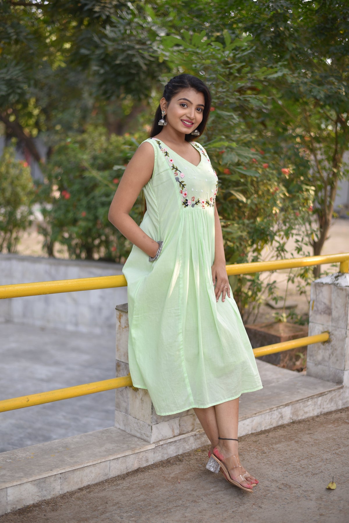 Mal Cotton Hand Embroidered Dress