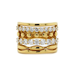 Etho Maria 18K Yellow Gold 6 Row Diamond Ring