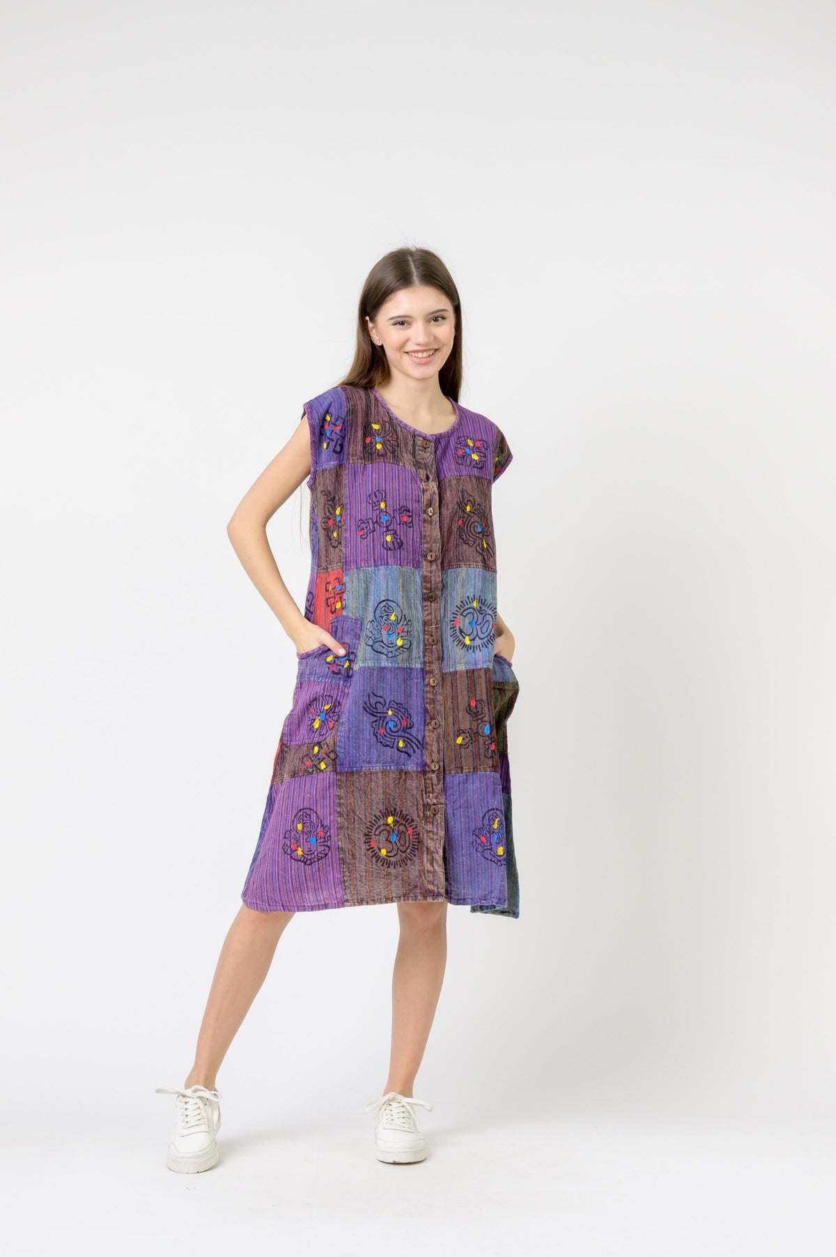 Rhea Button-Down Midi Dress (Assorted)