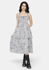 Aureline Butterfly Tiered Midi Dress