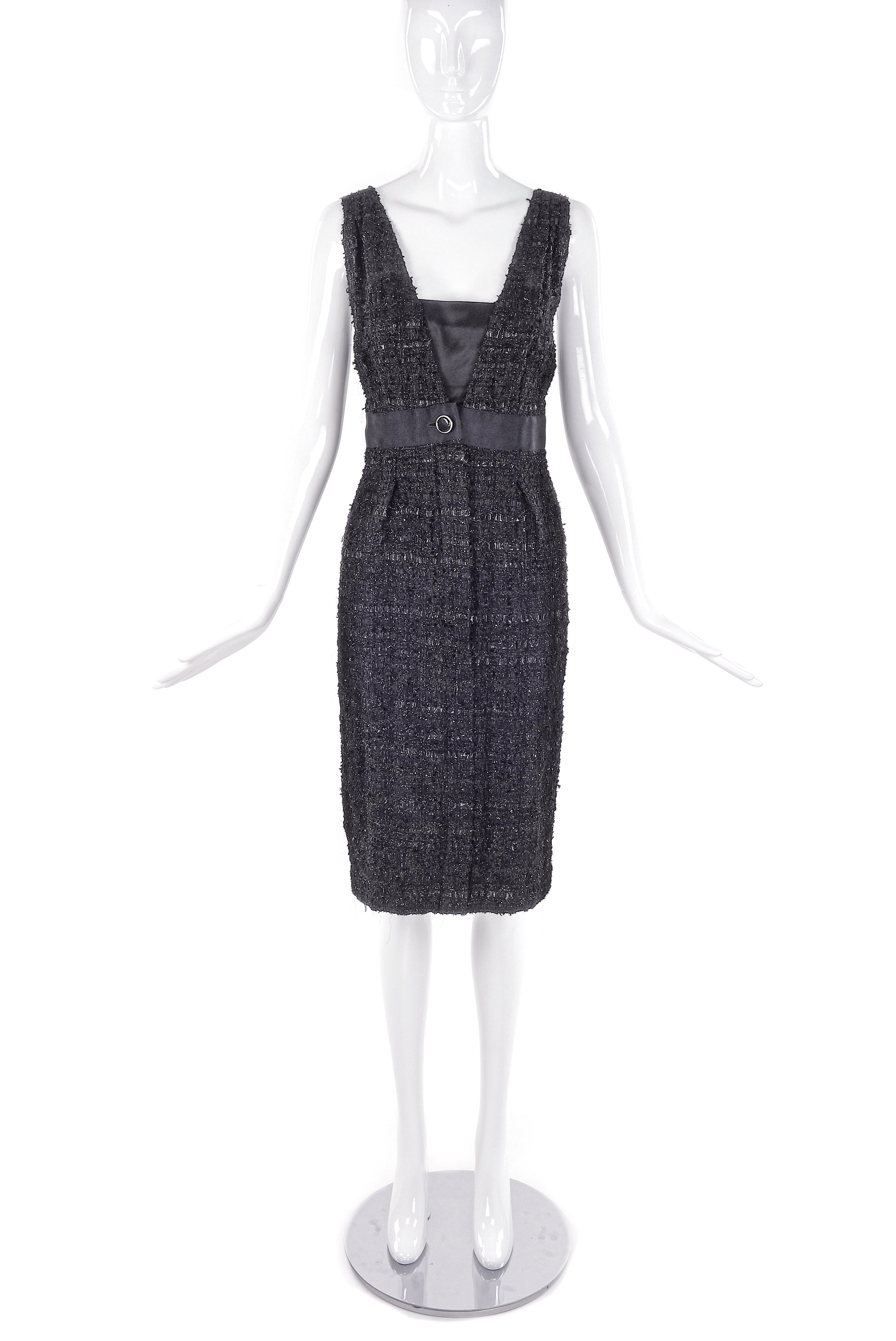 Chanel Classic "Little Black Dress" Lurex Boucle Dress Fall 2007 Runway