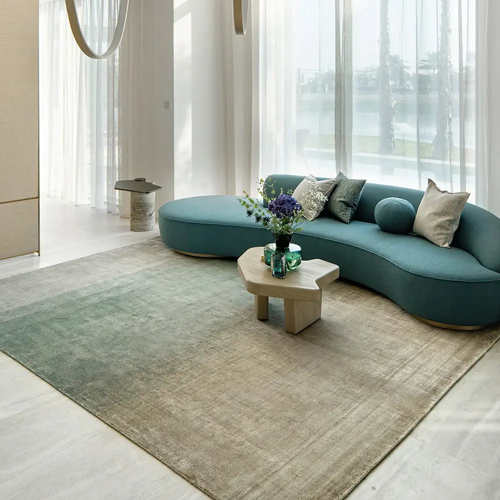 Scarlette Sage All Over Ombre Effect Design Carpet | Hand Finished Carpet | Product Image 1