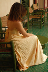 Shams Linen Tie-Back Dress – Butter Yellow