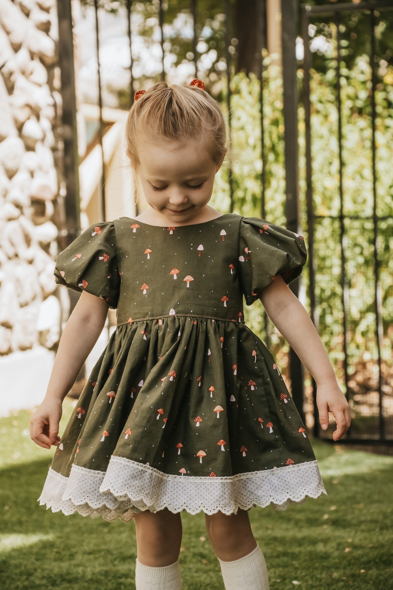 Green Mushroom Wrap Dress