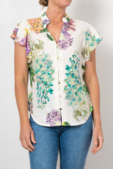 Once Was Tierra Linen Top Wisteria Alba