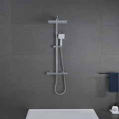 AICA Colonne de Douche Thermostatique Ensemble de Double Tête Exposé Valve 200mm Argent Carré