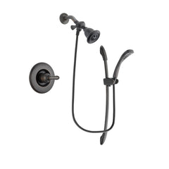 Delta Linden Venetian Bronze Finish Shower Faucet System Package with Water Efficient Showerhead and 1-Spray Handshower with Slide Bar Includes Rough-in Valve DSP2428V