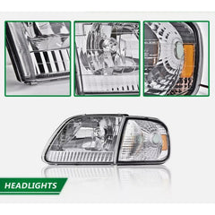 Par De Faros Ford Lobo F-150 Expedition 1997 1998 A 2003 Derecho