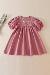 Daisy Embroidery Linen Dress-Children & Tweens,children's,clothing,dress,dresses,embroidered,Embroidered Detail,Infant to 6,mauve,Sage,Sale-Mauve-12M-[option4]-[option5]-[option6]-Bella Bliss Boutique in Texas