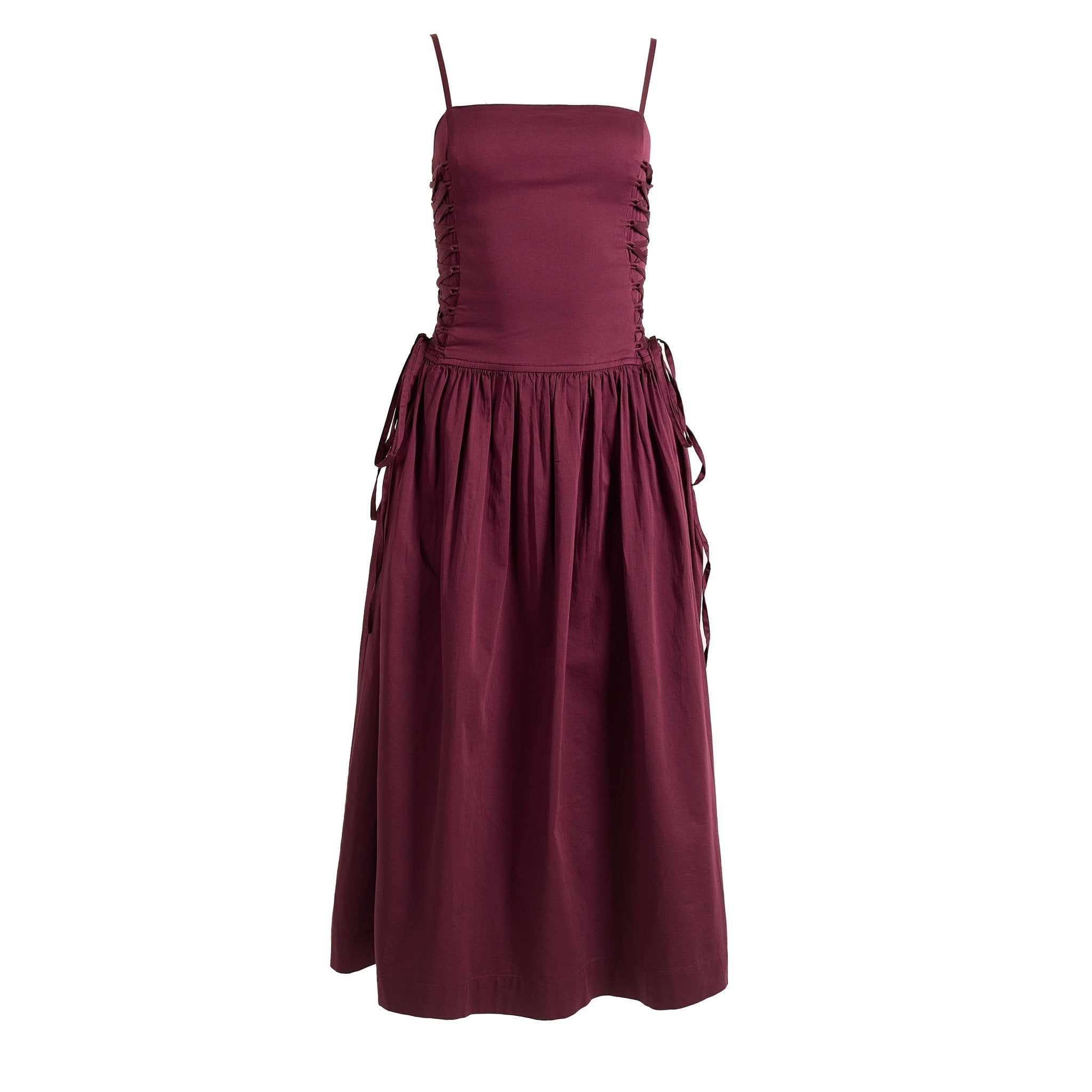 Damson Madder Angelina Cotton Satin Dress Fig - pam pam
