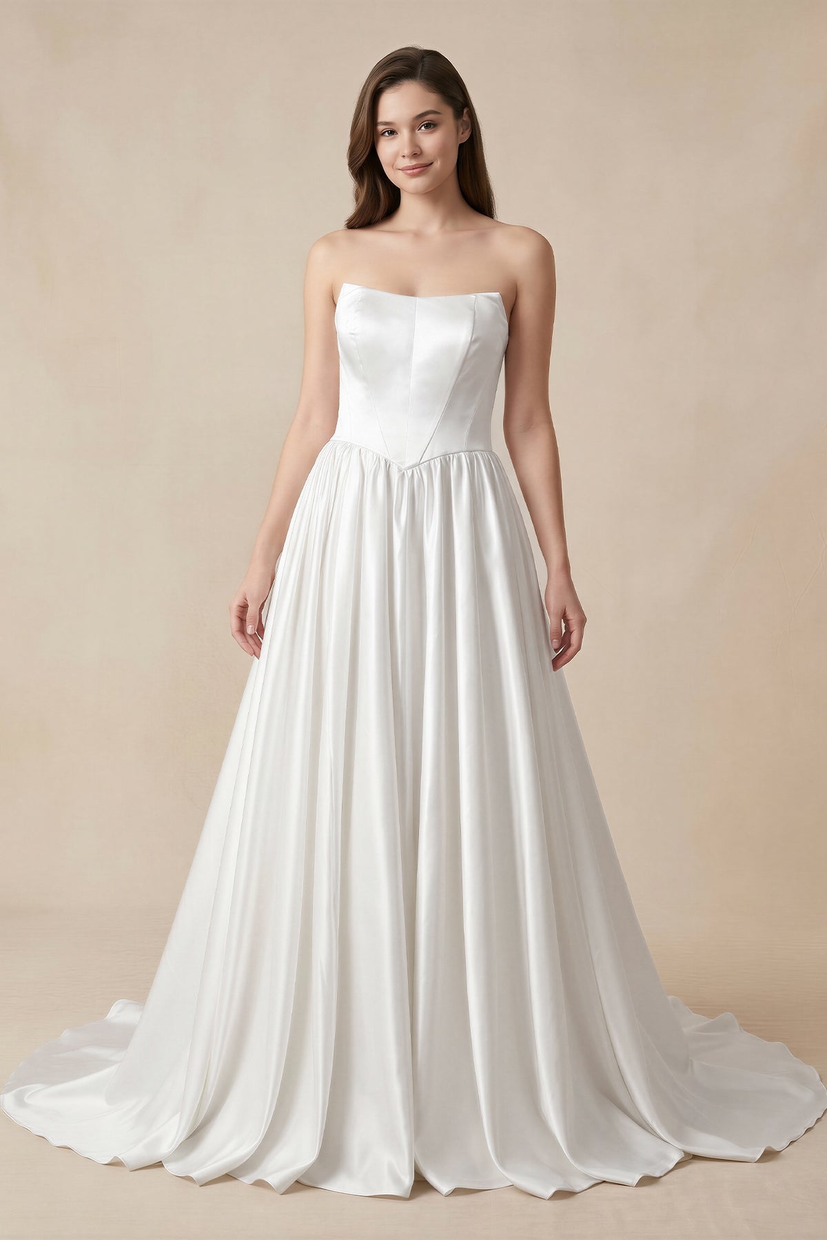 Ball Gown Strapless Satin Wedding Dresses – Wedding Dresses by KissProm | Available at KissProm