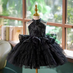 Black Girl Dress for Kids 1st Birthday Party Holiday Gown J451