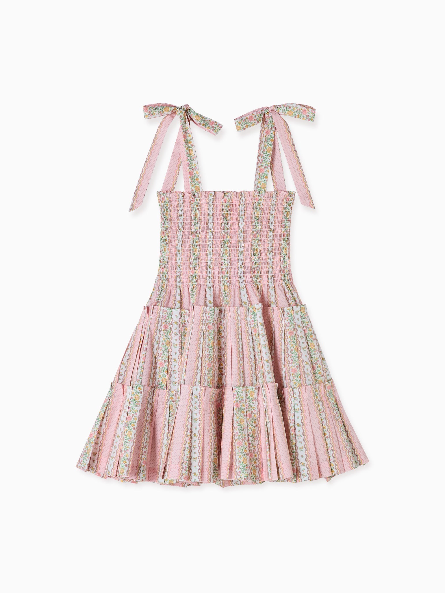 Hill House Home X La Coqueta Pink Floral Stripe Ribbon Women Charlotte Nap Dress