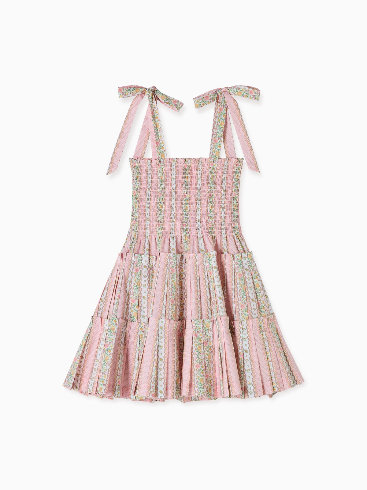 Hill House Home X La Coqueta Pink Floral Stripe Ribbon Women Charlotte Nap Dress