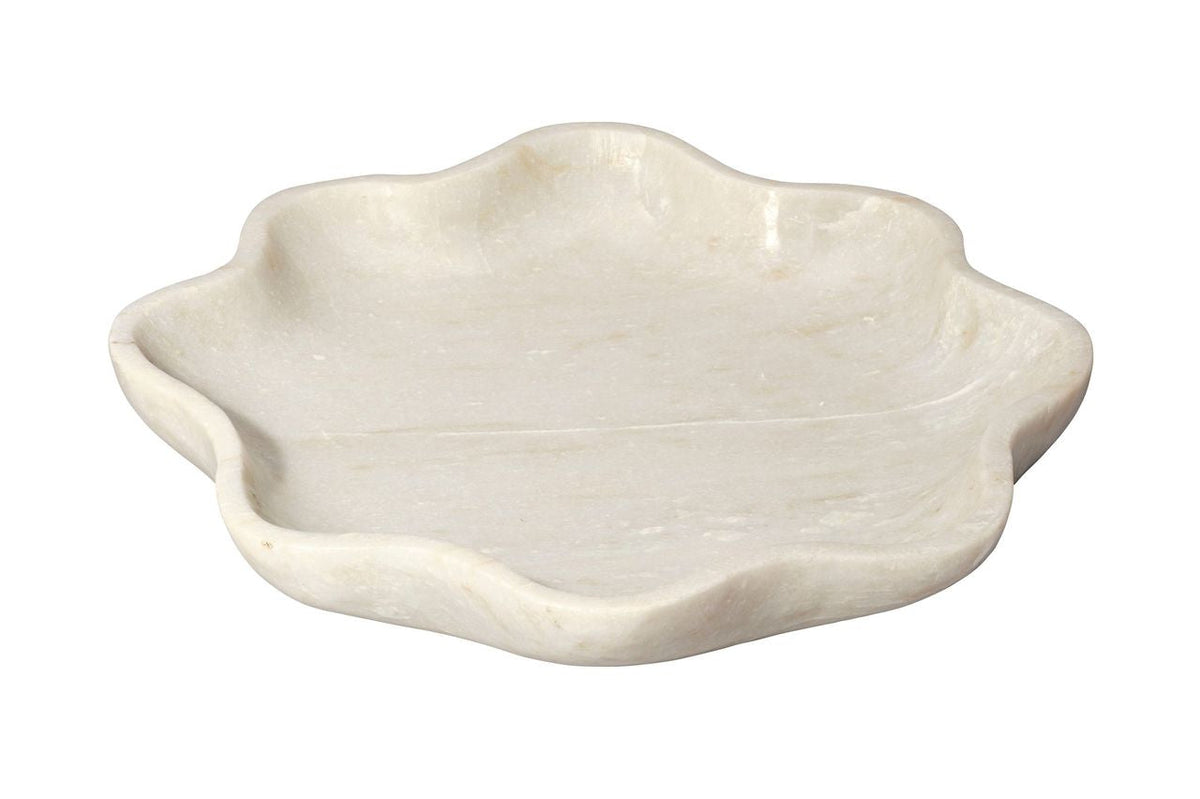 Frill natural Marble Bowl, White