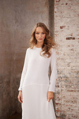 Zara Drop Waist Maxi Dress-White
